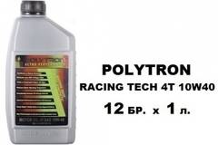 Промоция 101 - Синтетично масло Polytron RACING TECH 4T SAE 10W40 - 1л. - 12 бр.