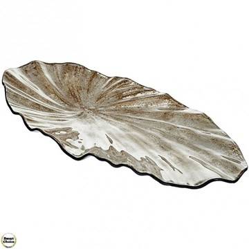Стъклено плато във формата на листо „Седеф“ – 36 см. Модел 78-8466