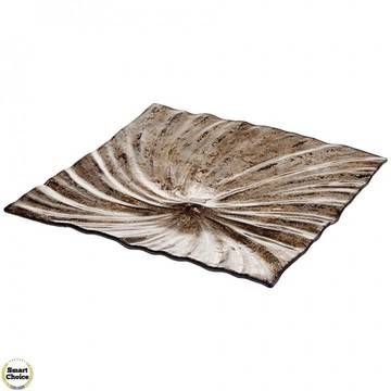 Квадратно стъклено плато „Седеф“ – 25 см. Модел 78-8448