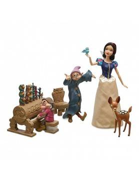 Оригинален Дисни комплект кукла Снежанка и Джуджетата с музикална стая и аксесоари