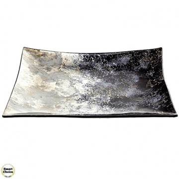 Квадратно стъклено плато „Синя приказка“ – 27 см. Модел 78-8451