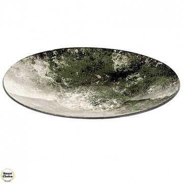 Кръгло стъклено плато „Абстракция в зелено“ – 33 см. Модел 78-8458