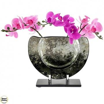 Стъклена ваза „Абстракция в зелено“ – 28 см. Модел 78-8460