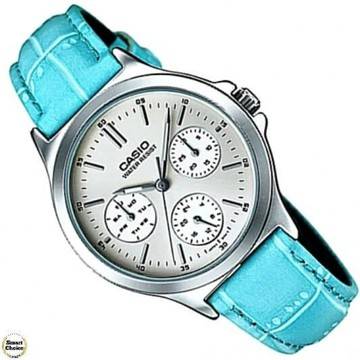 Дамски аналогов ръчен часовник Casio LTP-V300L-2A. Кожена каишка
