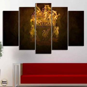 Декоративно пано за стена от 5 части – Ливърпул – „The burning Liverpool“ – HD-1892-2