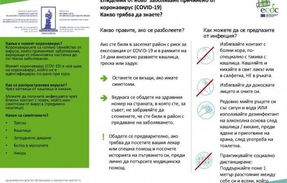 Информационна брошура за COVID-19