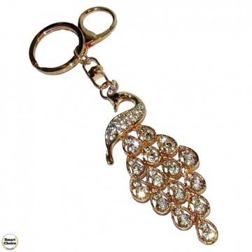 Луксозен ключодържател – Златен паун. Модел – 7306-332