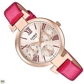 Дамски аналогов ръчен часовник Casio LTP-E404PL-9A2. Кожена каишка