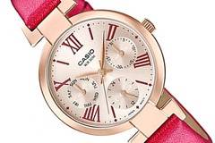 Дамски аналогов ръчен часовник Casio LTP-E404PL-9A2. Кожена каишка