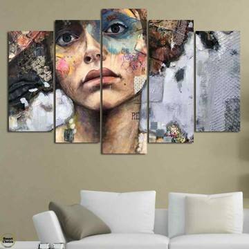 Декоративно пано за стена от 5 части – „Госпожица М“ Juliette Belmonte – HD-910