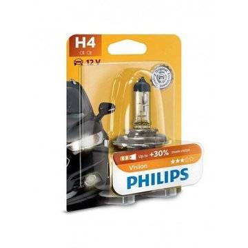 Халогенна крушка за фар Philips H4 Vision, +30%, 12V, 55W, 1 брой