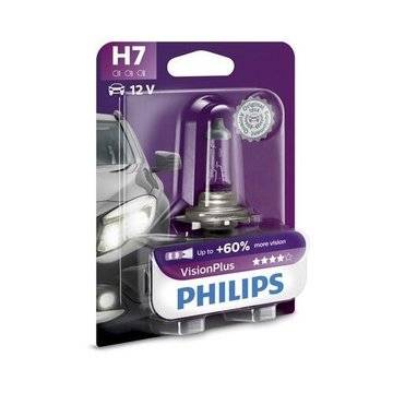 Крушка за фар Philips H7 Vision Plus, Халоген, +60%, 12 V, 55 W, 1 брой