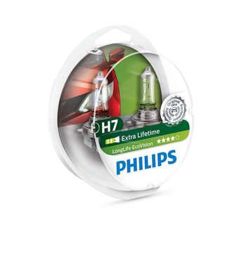 Комплект 2 халогенни крушки Philips H7 longLife EcoVision