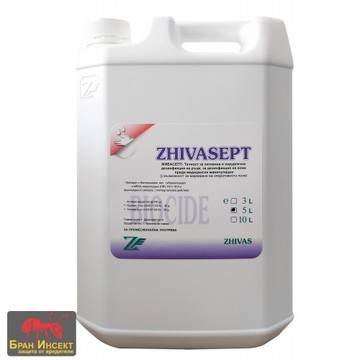 Течен дезинфектант ЖИВАСЕПТ 5 лита за ръце на алкохолна (спиртна) основа срещу COVID 19