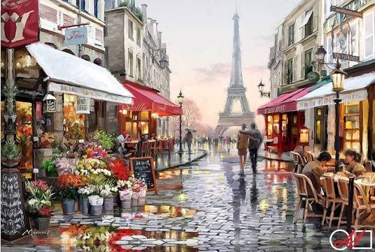 Диамантен гоблен УЛИЧКА КЪМ АЙФЕЛОВАТА КУЛА