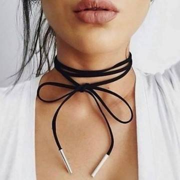 Чокър от естествен велур