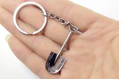 Ръчно изработена лопата във формата на модерен цвят цинкова сплав антични сребърни ключодържатели за унисекс декорация,…