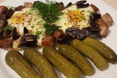 Гъби с Яйца и Бекон