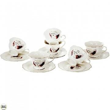 Керамичен сервиз за кафе или чай 12 части – Лилави пера. Модел: 79-8798