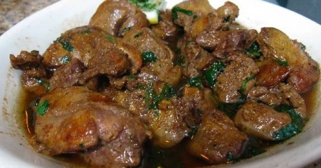 Пилешки дробчета с лук