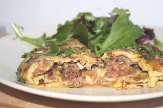 Омлет с пилешки дробчета