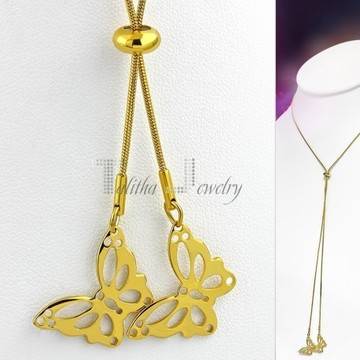 Красиво златисто дамско колие „Пеперуди“