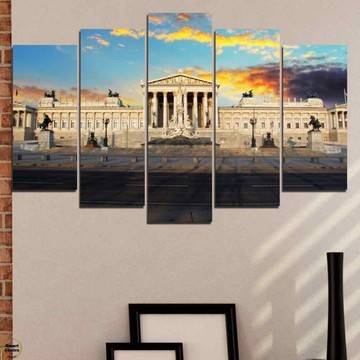 Декоративно пано за стена от 5 части с Парламента в Австрия – HD-103