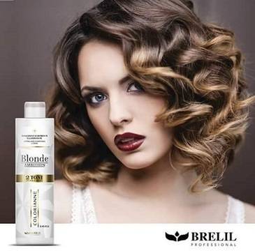 Лосион за изсветляване на косата с преса до 2 тона Brelil Blonde Ambition 2 Toni 250мл.