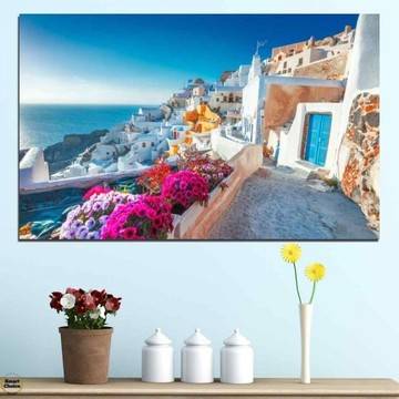 Картина пано за стена от 1 част – изглед от остров Санторини Гърция – HD-983-1