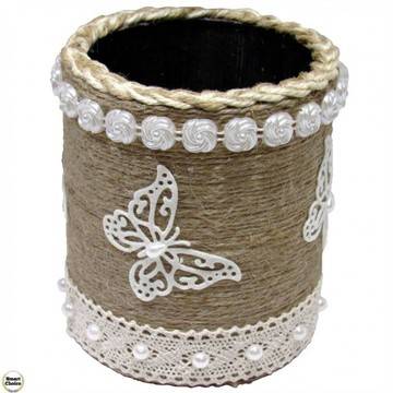 Сувенир ръчна изработка – аксесоар за бюро „Бели пеперуди“. Модел DM-9088