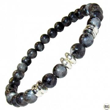 Мъжка гривна от естествени камъни Лабрадорит и Хематит – DM-2459