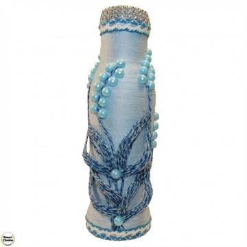 Сувенир ръчна изработка – ваза за цветя „Сини перли“ – 19 см. DM-9100