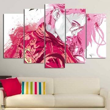 Декоративно пано за стена от 5 части с изображение на красива рокерка – HD-908