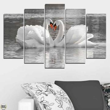 Декоративно пано за стена с двойка красиви бели лебеди – HD-029
