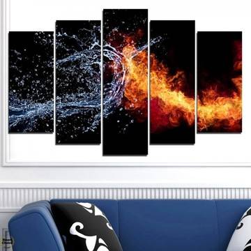 Декоративно пано за стена с Фън Шуй мотив Огън и Вода – HD-063
