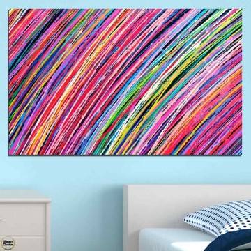 Картина пано за стена от 1 част – Импресия с цветни линии – HD-066-1