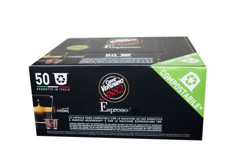 Кафе капсули Vergnano 1882 Espresso Lungo 50 бр. съвместими с Nespresso