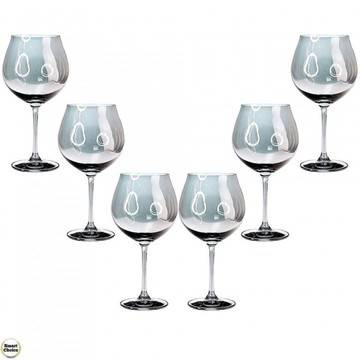Комплект шест чаши за червено вино 800 мл „Синя феерия“ – модел 78-8854