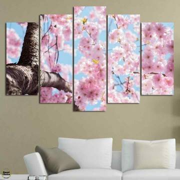 Декоративно пано за стена от 5 части – Усещане за пролет – HD-924