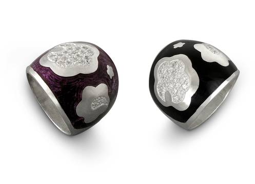 Дамски сребърен пръстен с емайл 267R