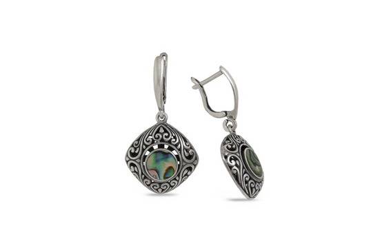 Сребърни обеци със седеф 1396E