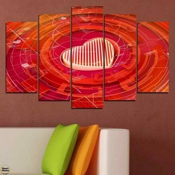 Декоративно пано за стена от 5 части – Лабиринтът на сърцето – HD-374