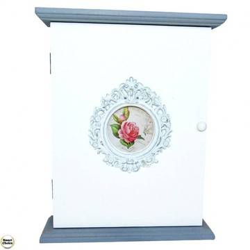 Декоративна дървена кутия за ключове „Червена роза“ – 28 см. Модел – 4865