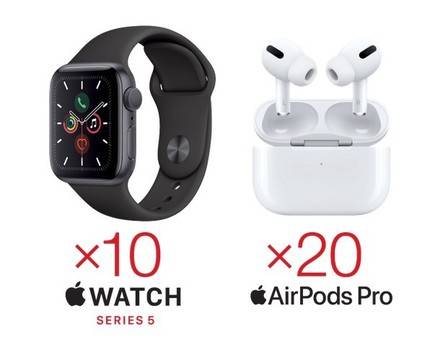 Спечелете 10 броя Apple Watch Series 5 и 20 броя AirPods Pro