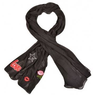 Шал LOVE с пришити значки