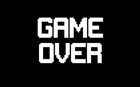 Знаме GAME OVER, 50 x 80 см, с пръчка