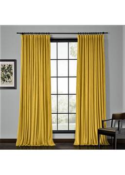Готова завеса плюш-кадифе с пришита универсална ширит лента за окачване на релса или тръбен корниз, размер 250×140см. цвят…