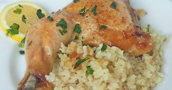 Пиле с ориз на фурна