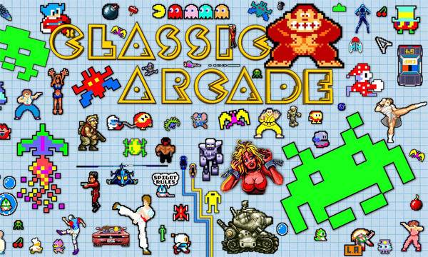 Знаме Classic Arcade Games, размер 90 x 150 см