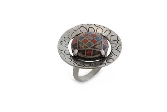 Дамски сребърен пръстен с керамика1087r